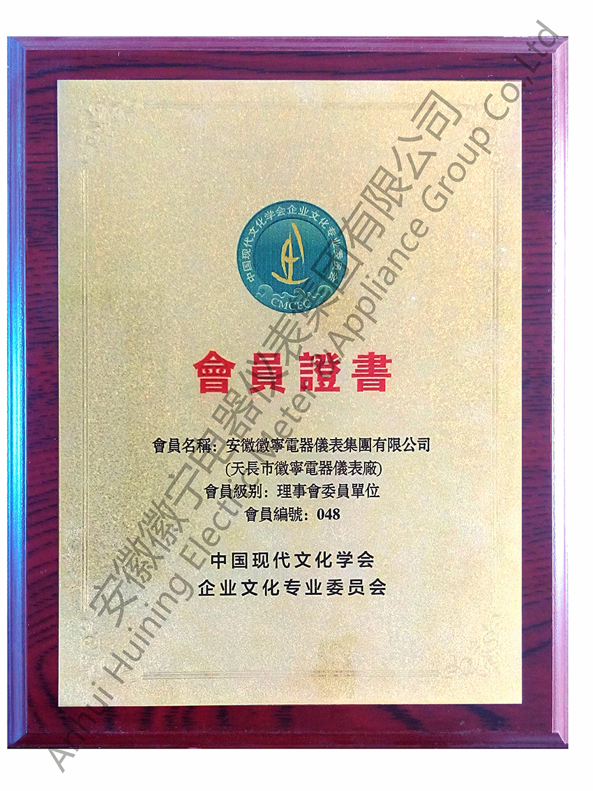 中国现代文化学会企业文化专业委员会证书